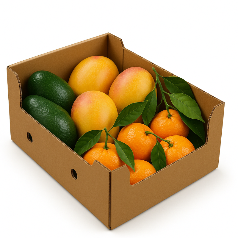 CAGETTE MIX BIO 5KG : AVOCAT + MANGUE + MANDARINE