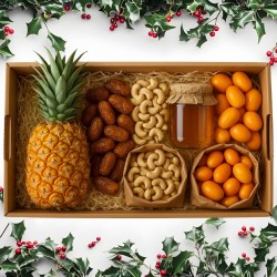 CAGETTE DE NOËL (ANANAS + DATTE SUKKARI BIO + NOIX DE CAJOU BIO + MIEL CRU BIO + KUMQUAT (CN))